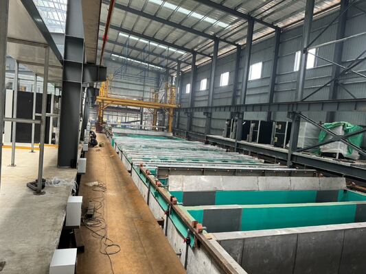 İyi fiyat 6500mm Maksimum Profil Uzunluğu ve 8-12 mikron Film Kalınlığı ile Aylık 1000 Ton Manuel Eloksal Üretim Hattı çevrimiçi