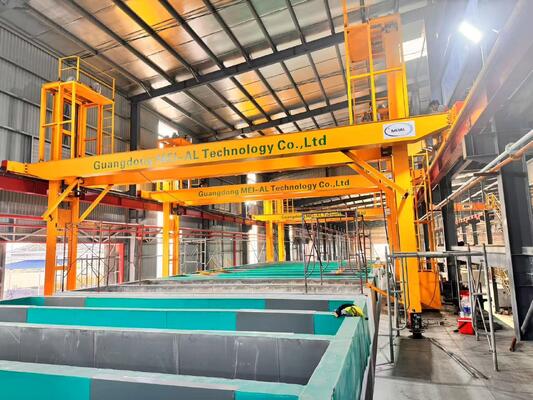İyi fiyat 1000 Ton/ay 8-12μm Film Kalınlığı ve 6500mm Maksimum Profil Uzunluğu ile El Anodizasyon Üretim hattı çevrimiçi